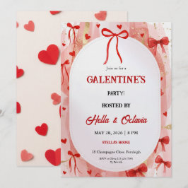 Galentine’s Party Invitation Printable, Pink & Red Einladung