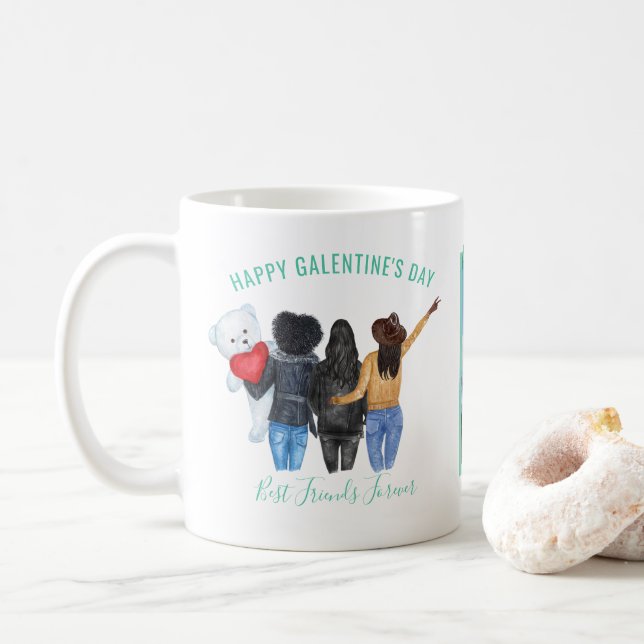 Galentine Valentine | BESTE FREUNDIN Best Friends  Kaffeetasse (Mit Donut)