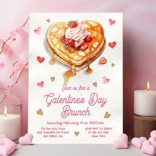 Galentiner Palentiner-Tag Pancake Heart Brunch Einladung