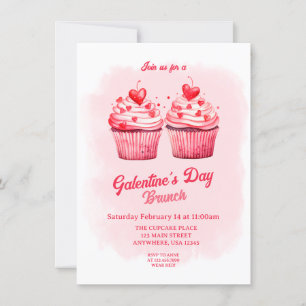 Galentiner Palentinstag Cupcake Heart Brunch Einladung