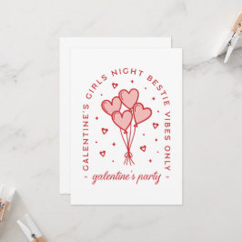 Galentiner Party bestie Herzballons Einladung