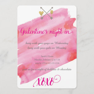 Galentines Aquarell-Einladung Einladung
