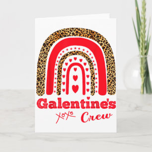 Galentines Crew Valentinstag Februar Herzen Leopar Karte
