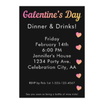 Galentines Day Abendessen Getränke Rosa Schwarze P
