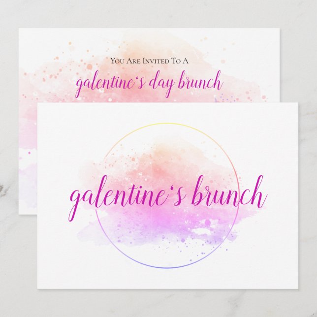 Galentines Day Brunch Friends Valentinstag Einladung (Vorne/Hinten)