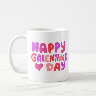 Galentines Day Bubble Letters Groovy Curvy Retro Kaffeetasse