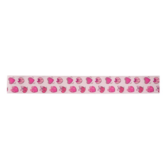 Galentine's Day Coquette Pink Bow Heart Gift Box P Satinband (Vorderseite)