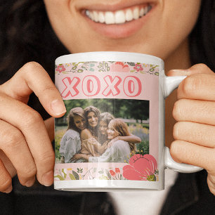 Galentine's Day floral rosa 2 Foto-Collage xoxo Kaffeetasse