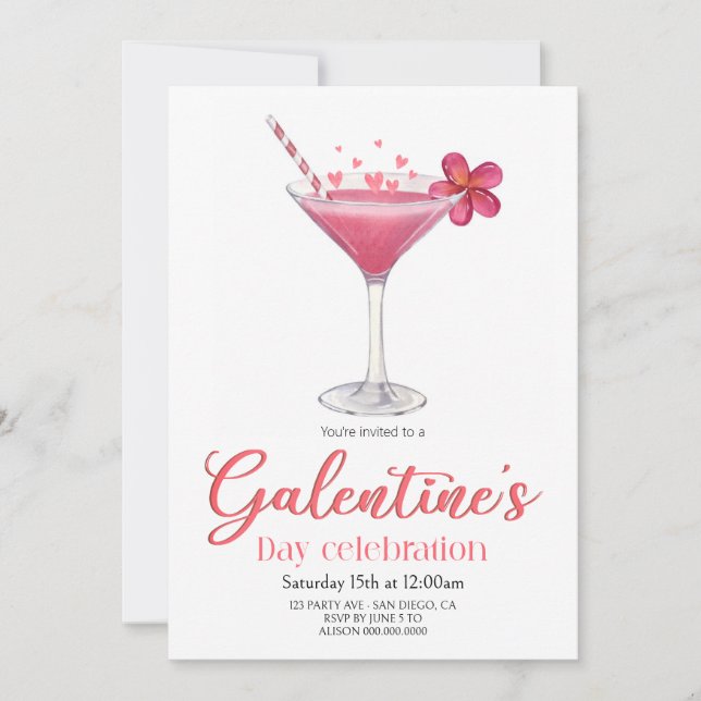  Galentine's Day  Girls party Invitation Einladung (Vorderseite)