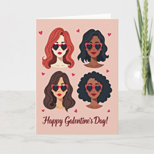 Galentines Day Hearts Karte