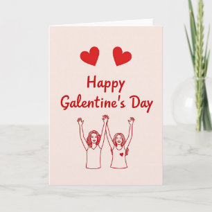 Galentines Day Hearts Matt-Karte Karte
