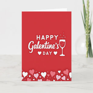 Galentines Day Herz-Ballon-Karte Karte