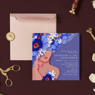Galentine's Day Luncheon Modern Girly Floral Einladung