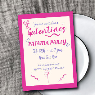 Galentine's Day Mädchen-Pyjama-Party-Einladung Feiertagspostkarte