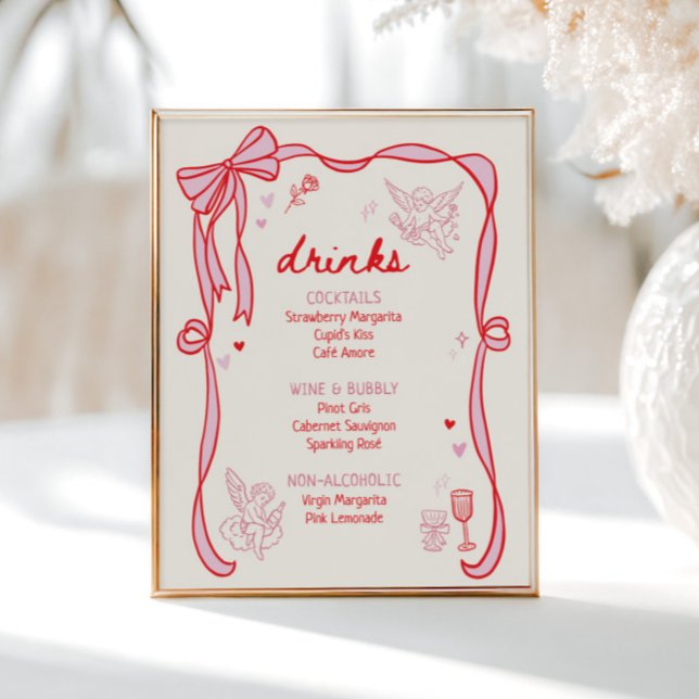 Galentine's Day Party Downloadable Drinks Poster (Von Creator hochgeladen)