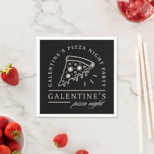 Galentines Day Pizza Party extravagante schwarze Ä Serviette