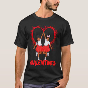 Galentines Day Spaß Niedliche Mädchen mit brauner  T-Shirt