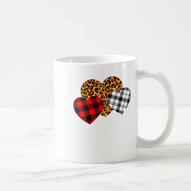 Galentines Day Squad Valentines Hearts Love Leopar Kaffeetasse (Rechts)