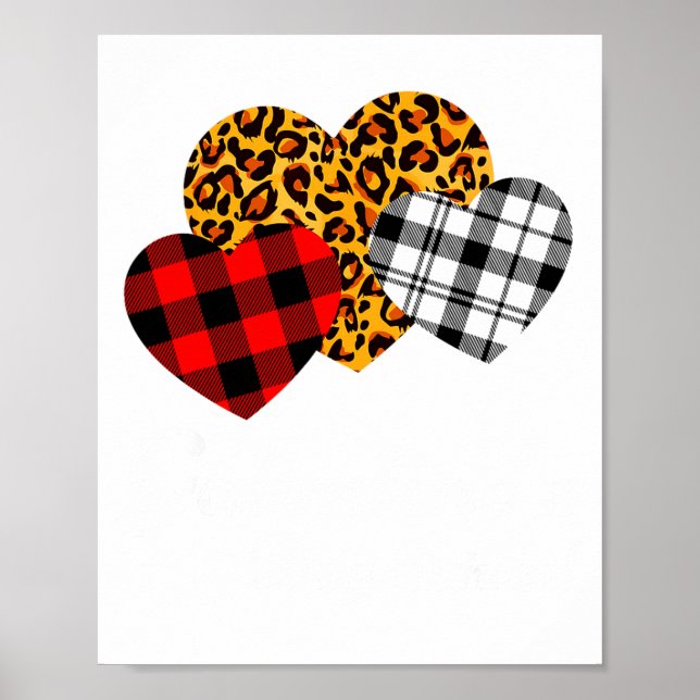 Galentines Day Squad Valentines Hearts Love Leopar Poster (Vorne)