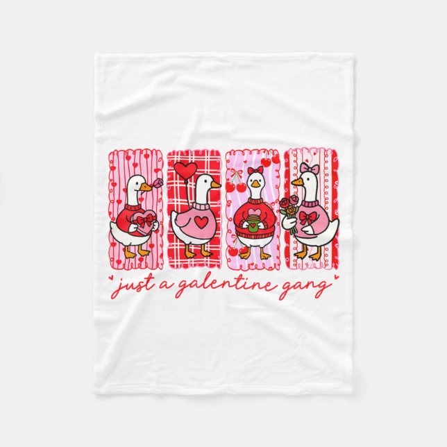 Galentines Day Women Galentines Gang Goose Valenti Fleecedecke (Vorderseite)
