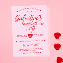 Galentine's Favorite Things Party Valentins