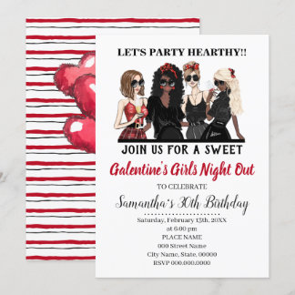 Galentine's Girls Night Out Valentines Party Einladung