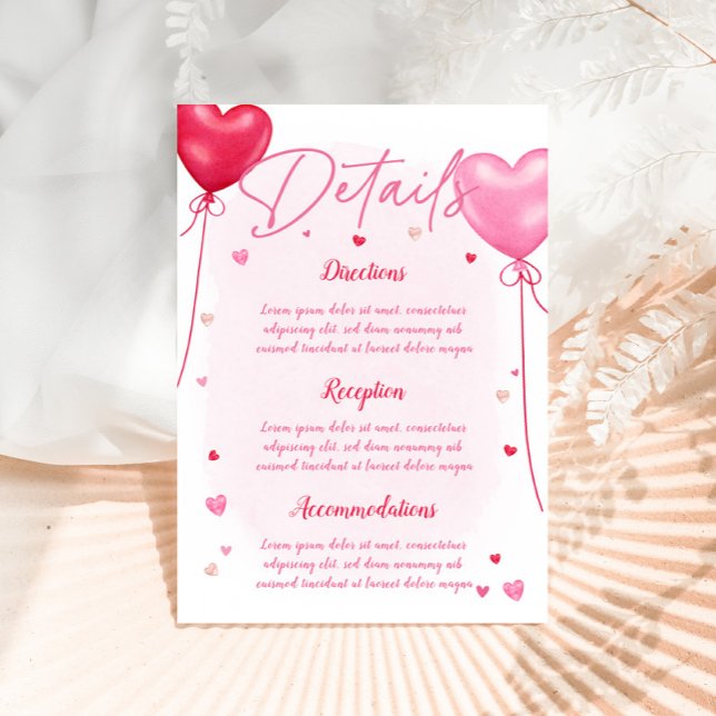 Galentine's Liebe ist in der Air Wedding Detail Ca Begleitkarte (Von Creator hochgeladen)