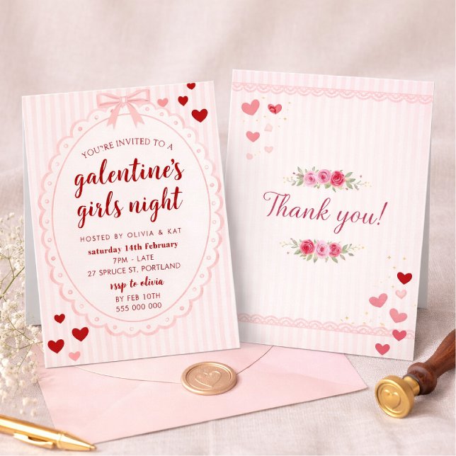Galentine's Mädchenabend-Einladungsvorlage Einladung (Von Creator hochgeladen)