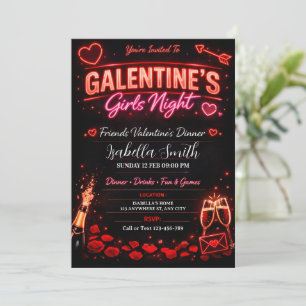 Galentine's Mädchenabend, Freunde Valentins-Dinner Einladung