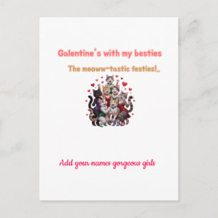 Galentine's mit meinen besten Freundinnen Feiertagspostkarte