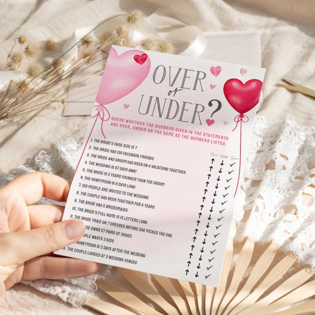 Galentine's Over oder Under Brautparty Games Einladung (Von Creator hochgeladen)