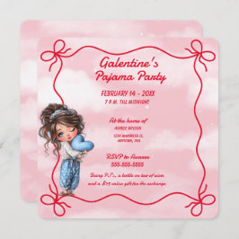 Galentine's Pajama Party Invitation Einladung