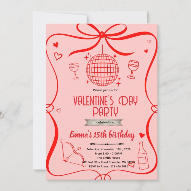 Galentine's-Party-Einladung  Einladung (Vorderseite)