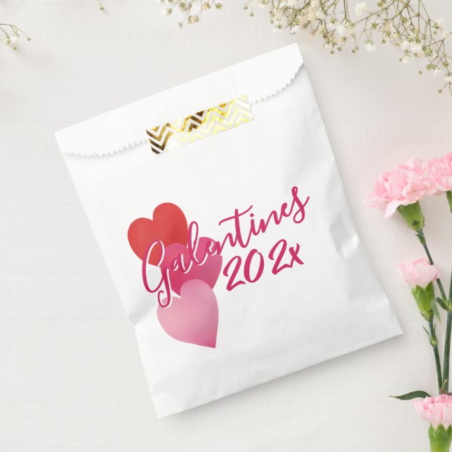 Galentines Party Favor Bag with 3 Hearts Geschenktütchen (Versiegelt)