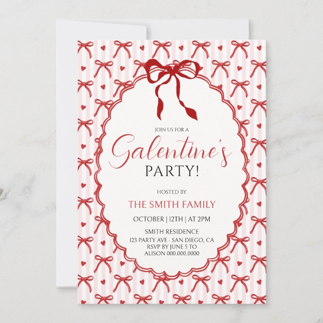 Galentine's Party Mädchen Einladung (Vorderseite)