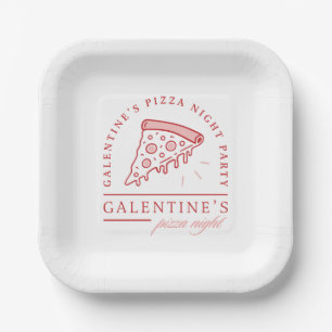 Galentines Pizza Night Girls Valentins Party Pappteller