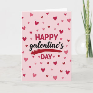 Galentines-Tag Herz-Muster-Karte Karte