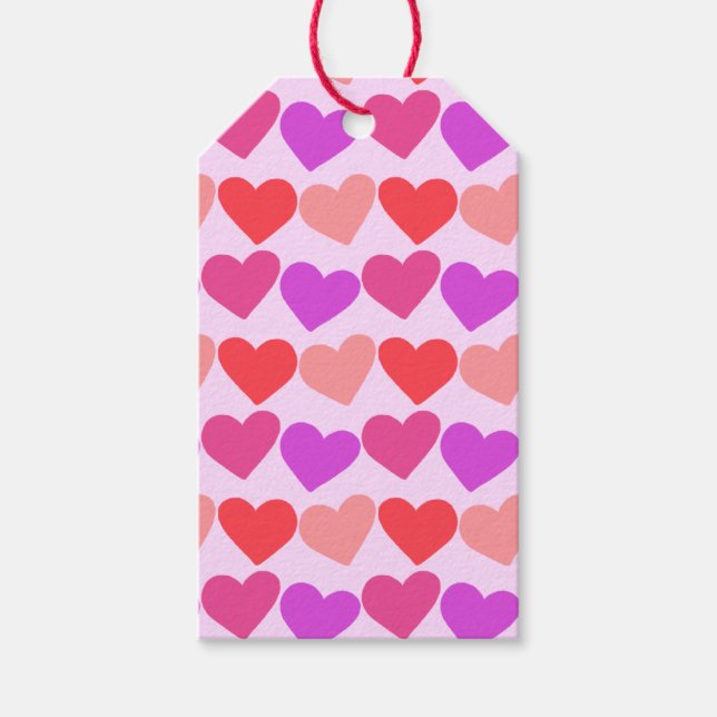 Galentines Valentines Hearts Groovy Retro Geschenkanhänger (Vorderseite)