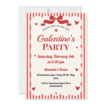 Galentines Valentines Party Coquette Bow Rotes Her