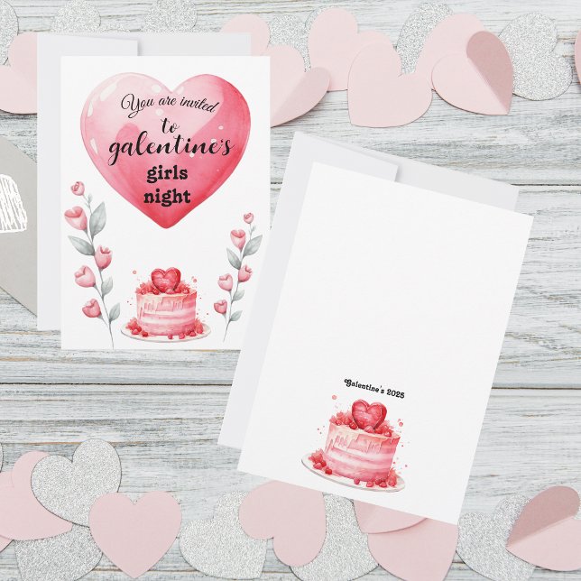 Galentinische Mädchennacht Einladung (Invite your besties with this cute gelentine's girls night invite!)