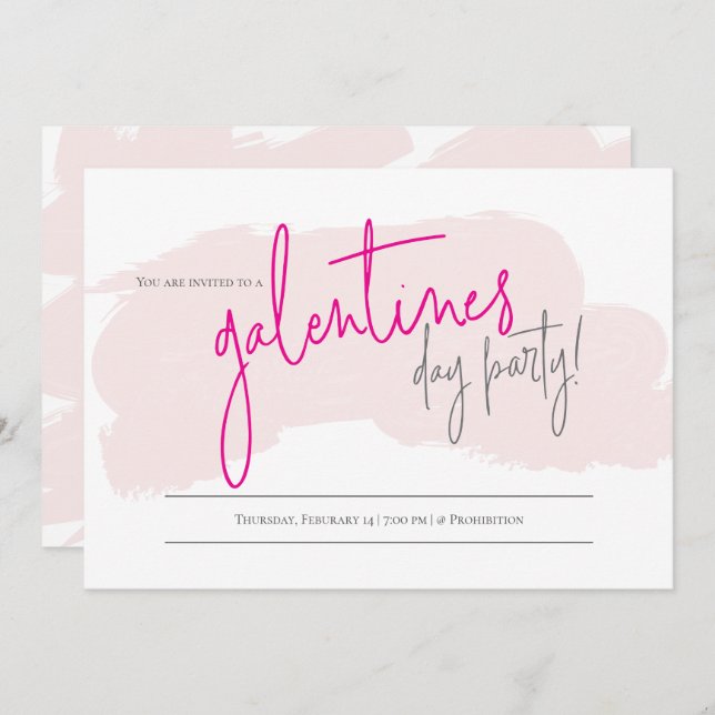 Galentinische Party Einladung | VALENTINSTAG (Vorne/Hinten)