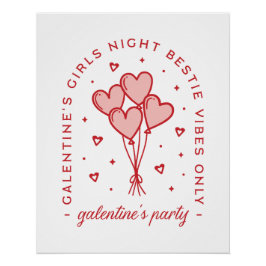 Galentinische Party-Valentinen bestie coquette Poster