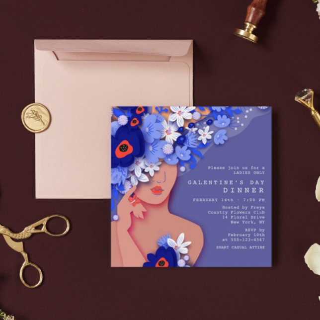 Galentinstag Abendessen Modernes Girly Einladung (Von Creator hochgeladen)