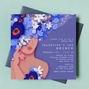 Galentinstag Brunch Moderne Girly Floral Einladung