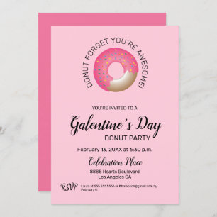 Galentinstag Donut Party Pink Valentine's Girly Einladung