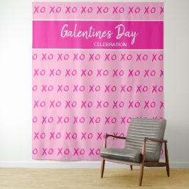 Galentinstag Feier Rosa XOXO Muster Wandteppich