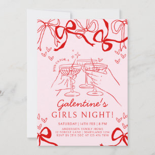 Galentinstag Handgezeichnete Party Einladung