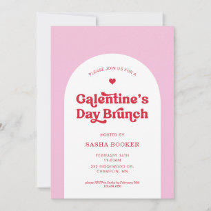 Galentinstag Valentinstag Rosa Brunch Einladung