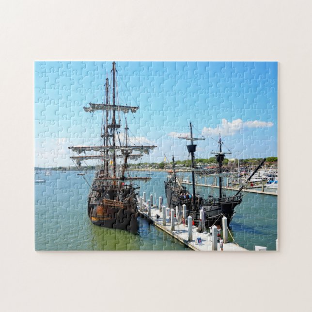 Galeonen Schiff Hintergrund Puzzle (Horizontal)