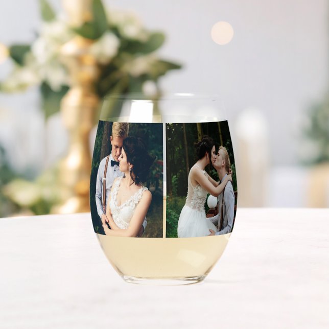 Galerie 4 Personalisiertes Foto Weinglas Ohne Stiel (Insitu (Hochzeit))